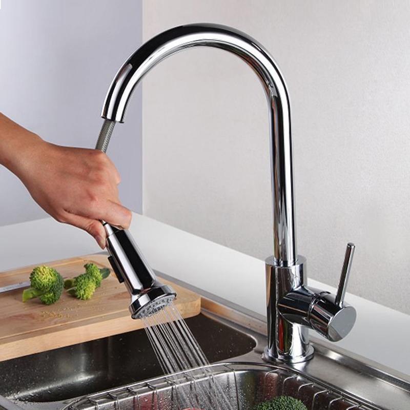 bakala traditional kitchen faucet single lever pull faucet for kitchen and cold water tap in kitchen ch-8103