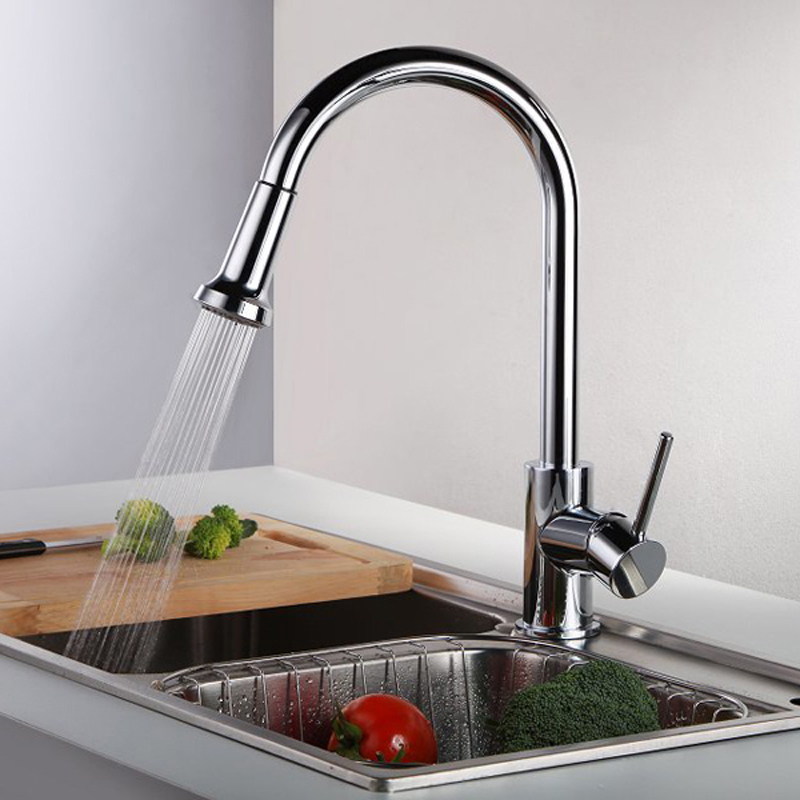 bakala traditional kitchen faucet single lever pull faucet for kitchen and cold water tap in kitchen ch-8103