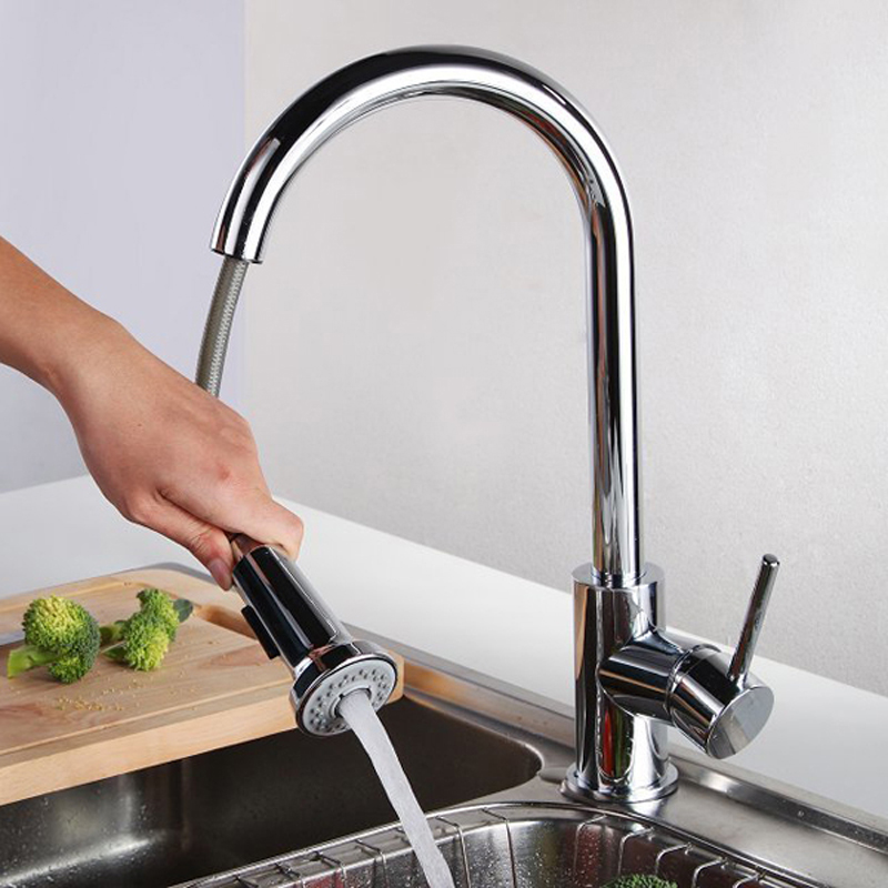 bakala traditional kitchen faucet single lever pull faucet for kitchen and cold water tap in kitchen ch-8103