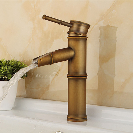 bamboo antique basin sink mixer tap with cold solid brass bathroom basin sink water faucet