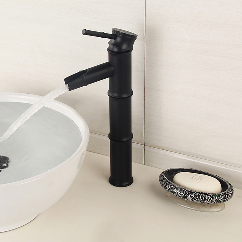 bamboo shape faucet basin mixer taps antique black bronze finished and cold mixer taps deck mounted basin tap gz-8025r