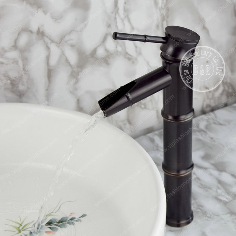 bamboo shape faucet basin mixer taps antique black bronze finished and cold mixer taps deck mounted basin tap gz-8025r