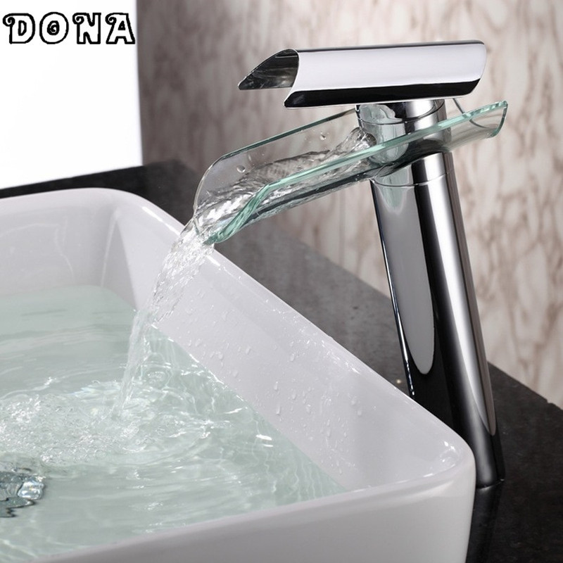 brass round glass bathroom sink faucet water tap waterfall faucet bathroom torneira para banheiro dona4053