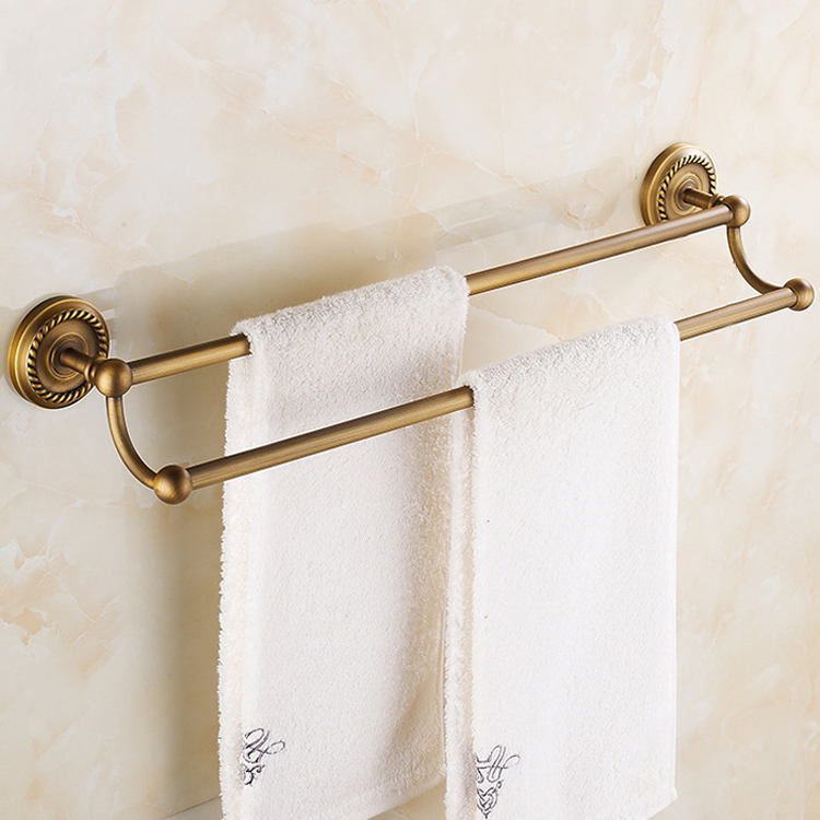 bronze 60cm wall-mounted bathroom towel holders towel bars towels racks hanger double towel bar for bathroom chicken