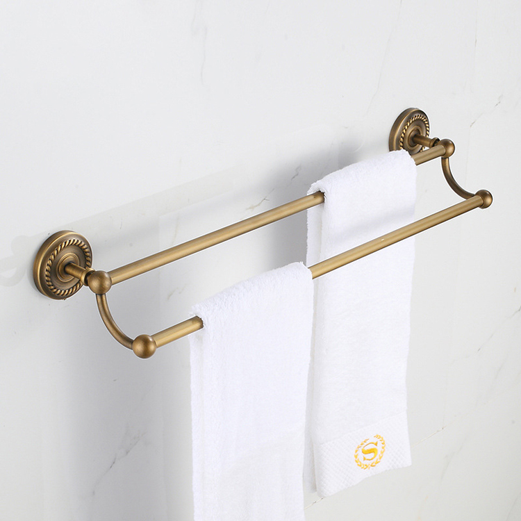 bronze 60cm wall-mounted bathroom towel holders towel bars towels racks hanger double towel bar for bathroom chicken