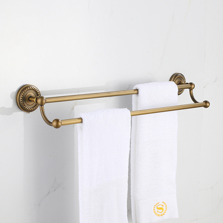 bronze 60cm wall-mounted bathroom towel holders towel bars towels racks hanger double towel bar for bathroom chicken