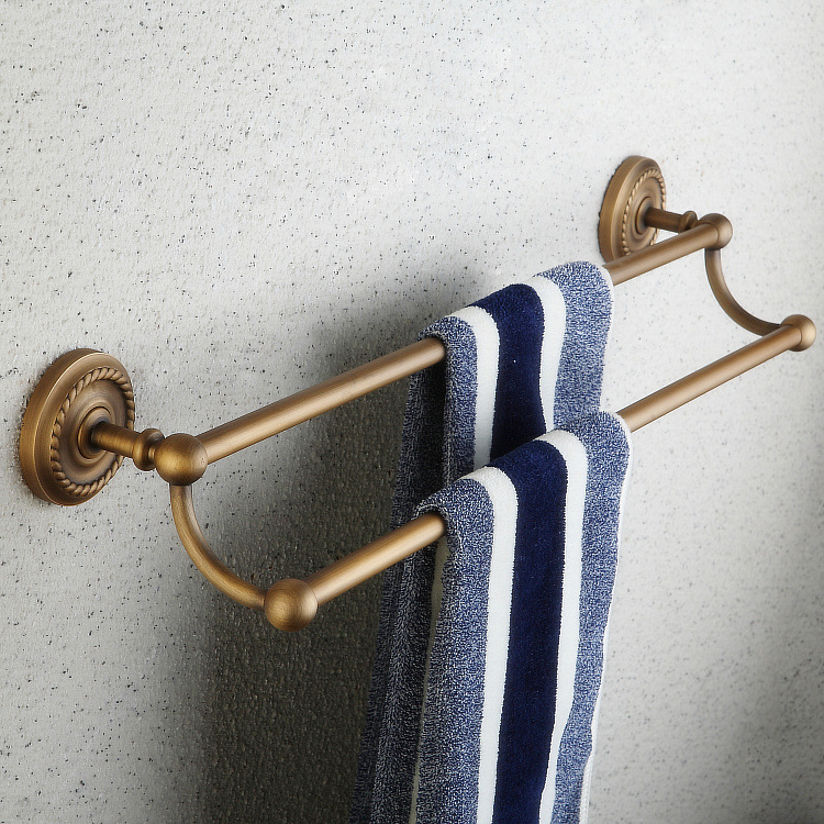 bronze 60cm wall-mounted bathroom towel holders towel bars towels racks hanger double towel bar for bathroom chicken