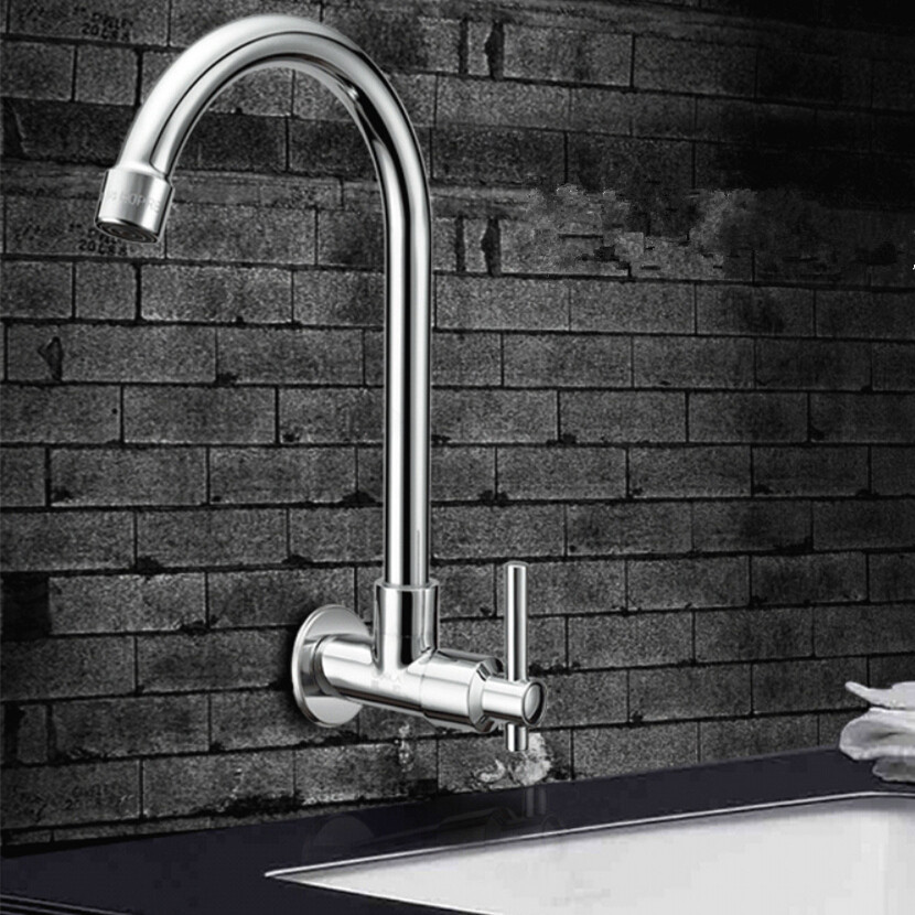 chrome fold kitchen faucet single cold kitchen tap wall water mixer torneira dragon lanos dona1415