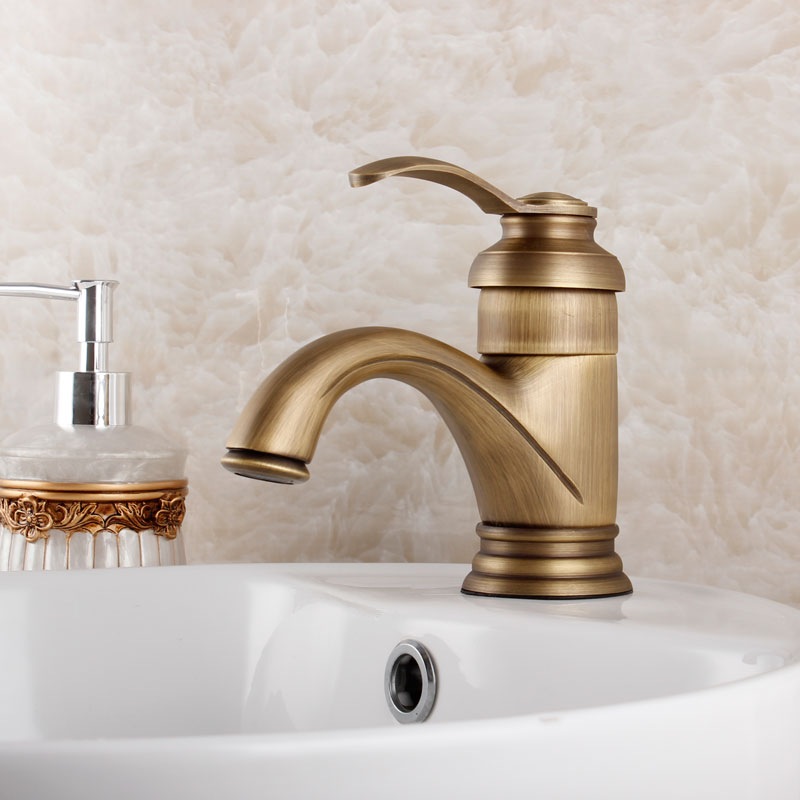 contemporary concise bathroom faucet antique bronze finish brass basin sink faucet single handle water tap gz7203