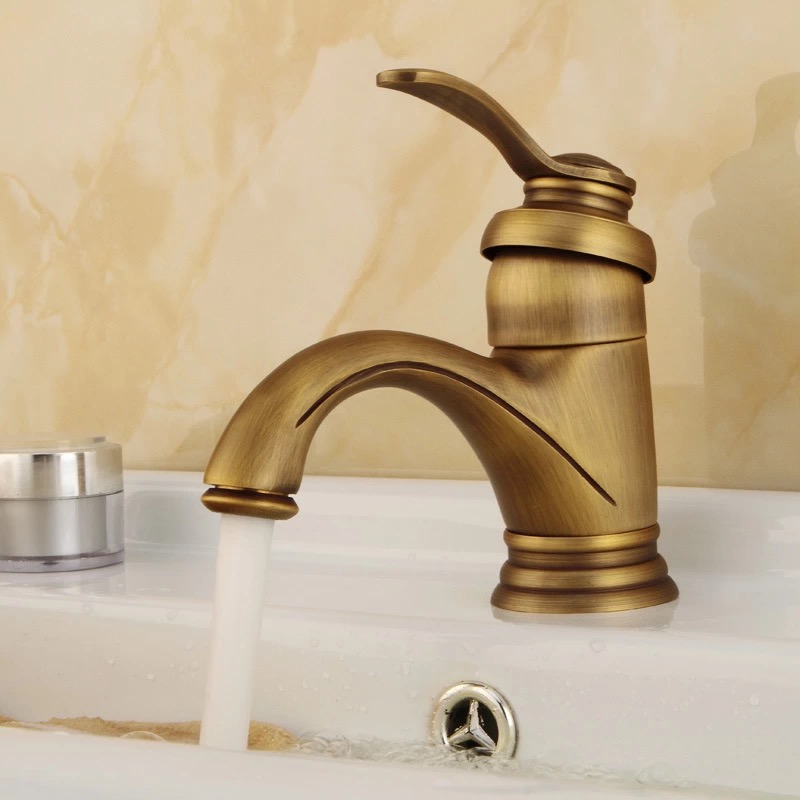 contemporary concise bathroom faucet antique bronze finish brass basin sink faucet single handle water tap gz7203