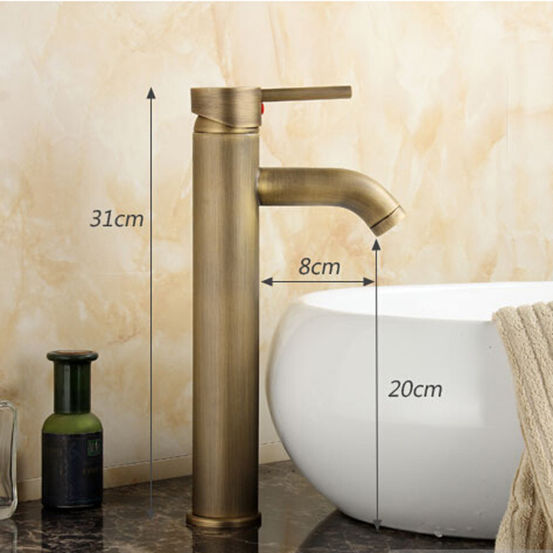 contemporary concise bathroom faucet antique bronze finish brass basin sink faucet single handle water taps gz8011