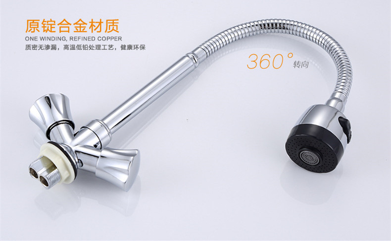 deck mounted dual handle double holes flexible kitchen faucet mixers kitchen faucet tap &cold water dona1312