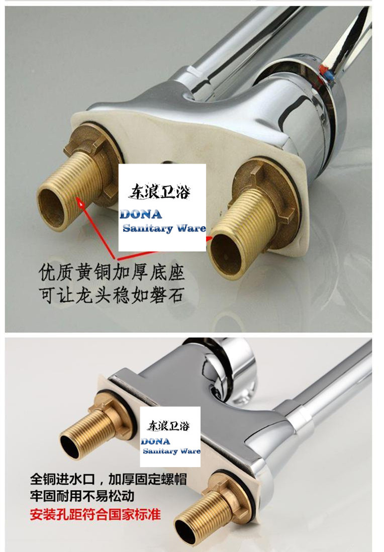 double holes kitchen faucet with single lever and cold kitchen sink mixer taps / kitchen faucet / sanitary ware