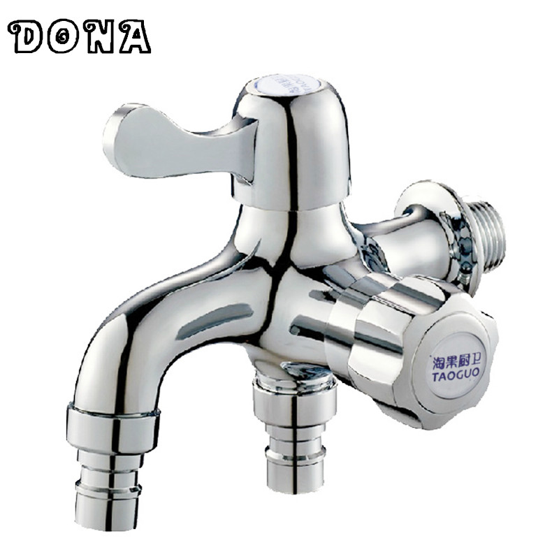 double washing machine tap garden washing machine water tap double holder brass faucet bathroom torneira de jardim dona4519b