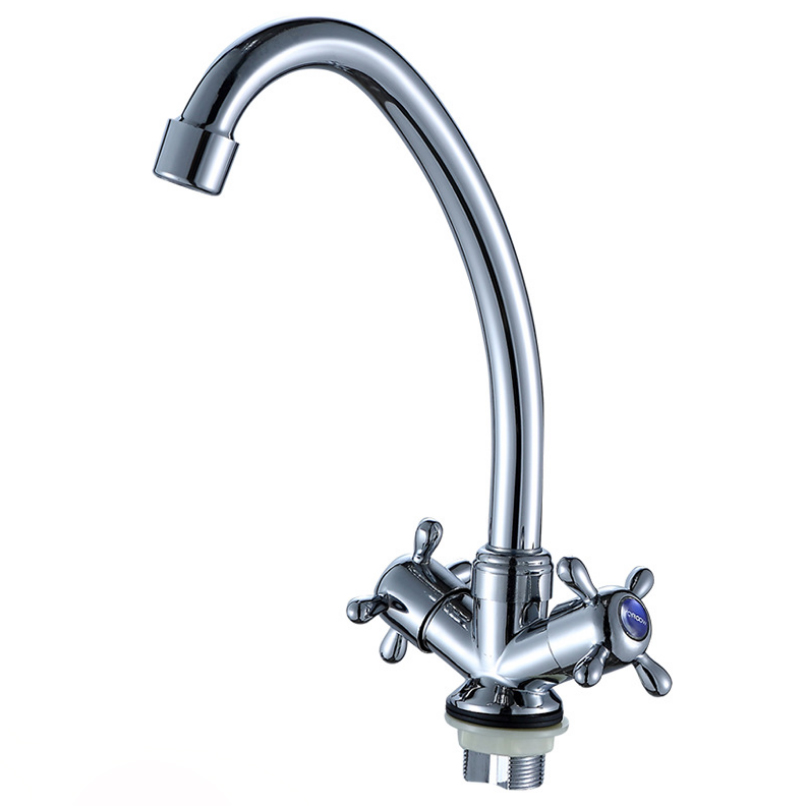 dual handle kitchen sink water faucet with polished kitchen sink mixer tap from china