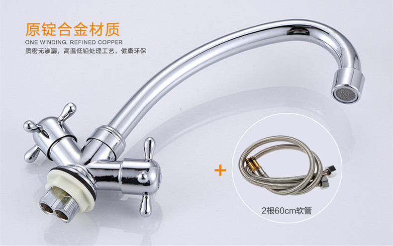 dual handle kitchen sink water faucet with polished kitchen sink mixer tap from china