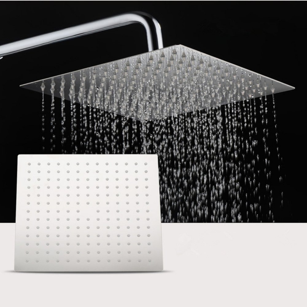 fixed shower head set 30cm shower arm+150cm hose+ holder+wall mounted ultra-thin 304 stainless steel shower heads top rainfall