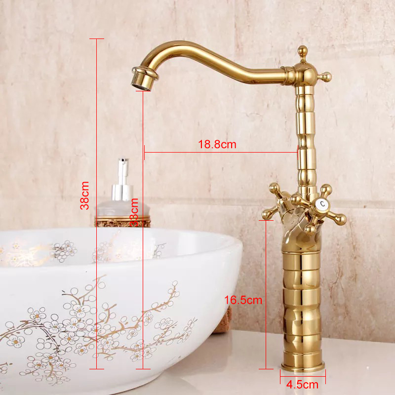 modern gold brass bathroom basin faucet style vanity sink mixer tap deck mounted faucet gz-7307k