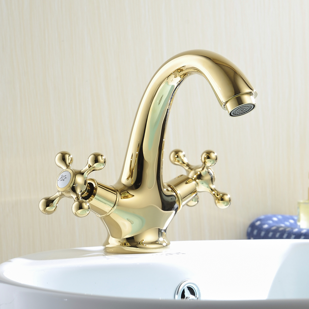 modern gold brass bathroom basin faucet style vanity sink mixer tap deck mounted faucet gz7304k hy-808