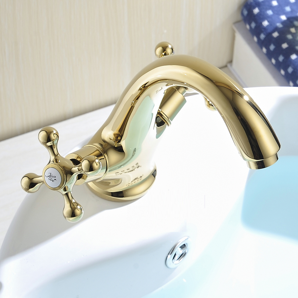 modern gold brass bathroom basin faucet style vanity sink mixer tap deck mounted faucet gz7304k hy-808