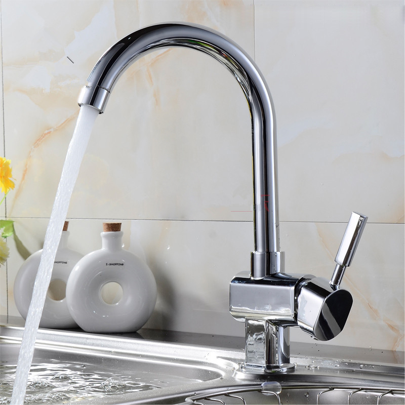 most popular solid brass kitchen faucet with 360 degree rotation water tap and chrome plate kitchen mixer tap