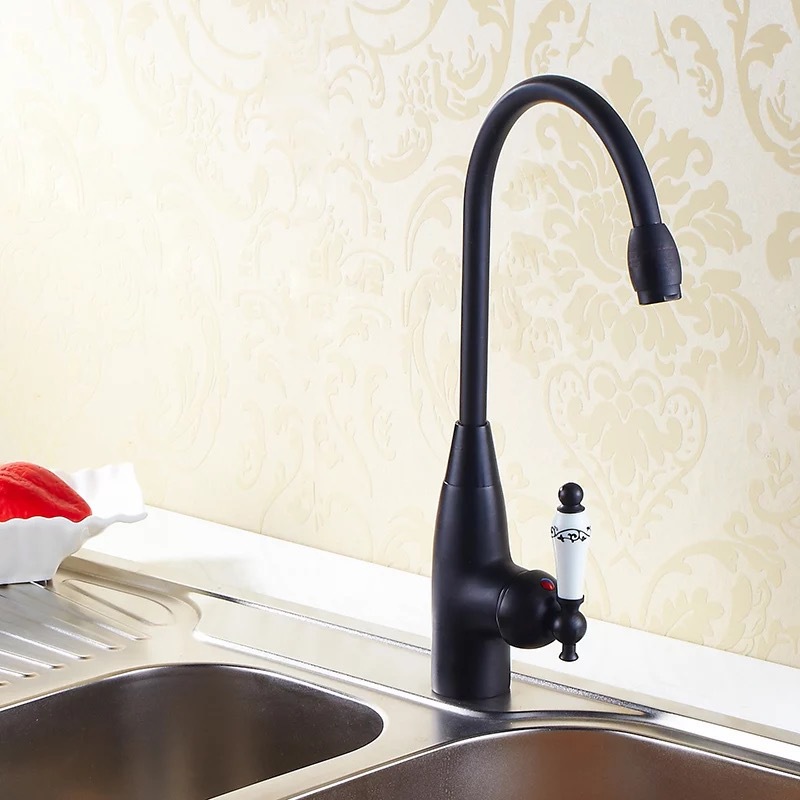 new european style taps black kitchen faucet swivel kitchen sink mixer tap gz-8022r