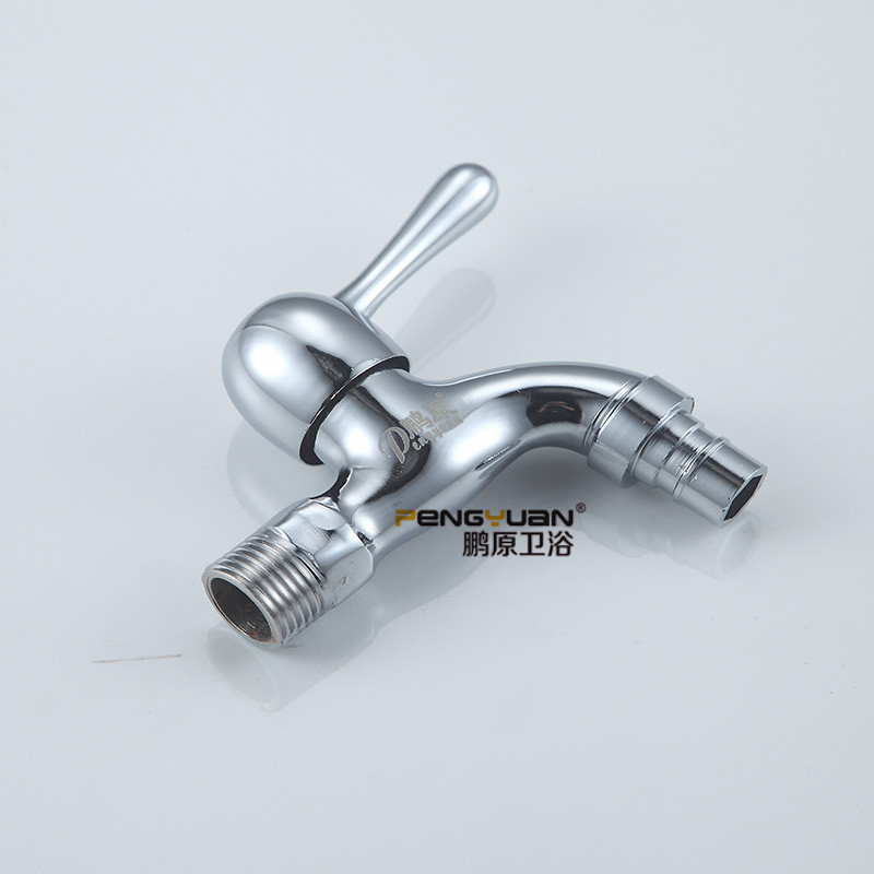 polished chrome washing bibcock with single lever single cold bathroom washing machine faucet