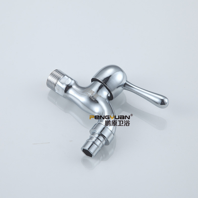 polished chrome washing bibcock with single lever single cold bathroom washing machine faucet