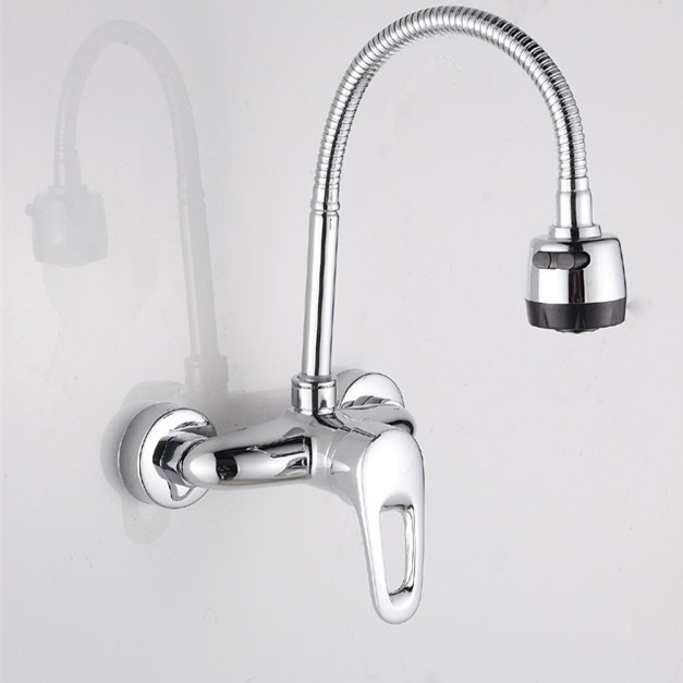 popular single handle dual hole kitchen faucet with wall mounted kitchen mixer of cold kitchen sink water tap