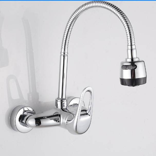 popular single handle dual hole kitchen faucet with wall mounted kitchen mixer of cold kitchen sink water tap