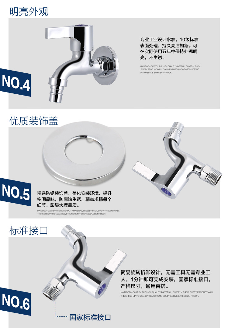 single handle zinc alloy fast on tap with inwall 1/2 washing machine faucet from dona sanitary