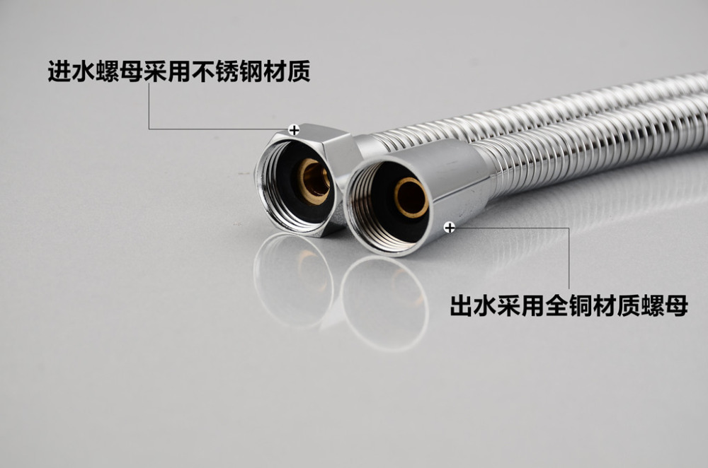 stainless steel shower hose with electroplating shower flexible pipe for bathroom accessories