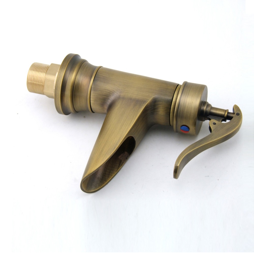 waterfall bathroom faucet single handle sink faucet antique brass basin faucet gz8004