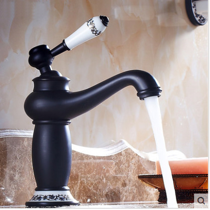 white color golden bathroom faucet with single handle cold brass bathroom basin sink facuets