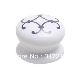 Cute kids dresser wardrobe knobs Round circle ring ceramic handle threaded knob wholesale and retail shipping discount N99