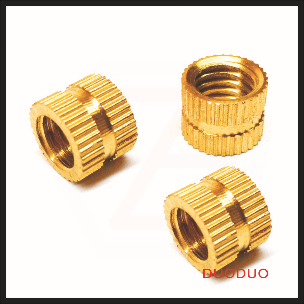 200pcs m4 x 12mm x od 6mm injection molding brass knurled thread inserts nuts