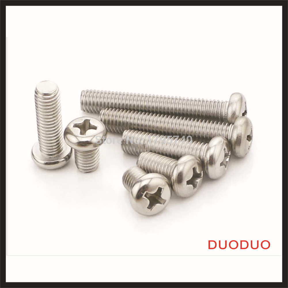 200pcs din7985 m5 x 10 a2 stainless steel pan head phillips screw cross recessed raised cheese head screws