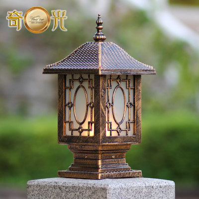 chinese traditional lantern decorative aluminum spotlight fitting outdoor lamp post lights garden columns pillar wall mount