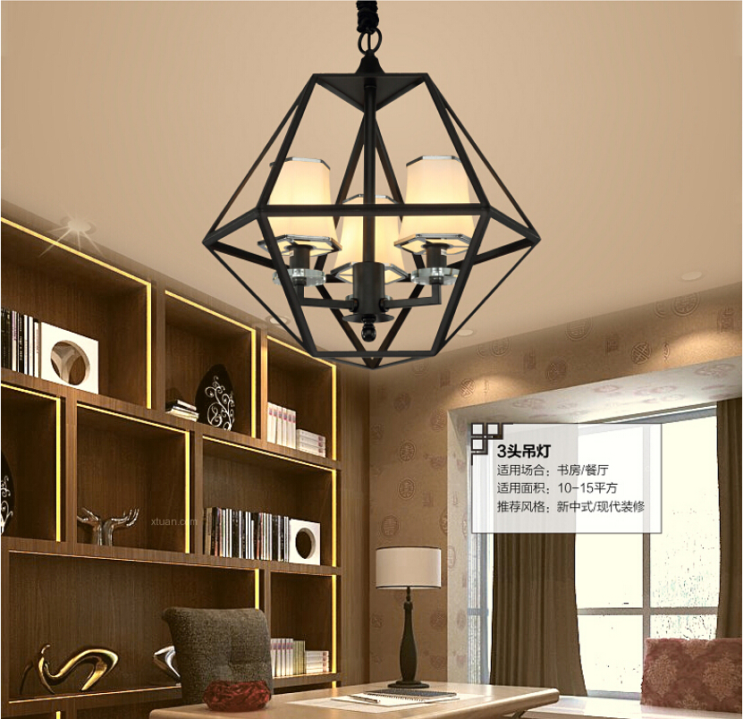 industrial style chandeliers 3 lights black painting e12 e14 metal arms living bed dinning room retro lamp