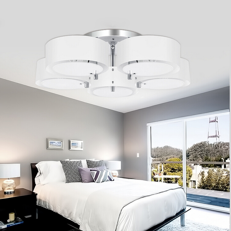 modern ceiling light 5 lights e26 e27 brushed nickel acrylic glass modern flush mount for living room bed room