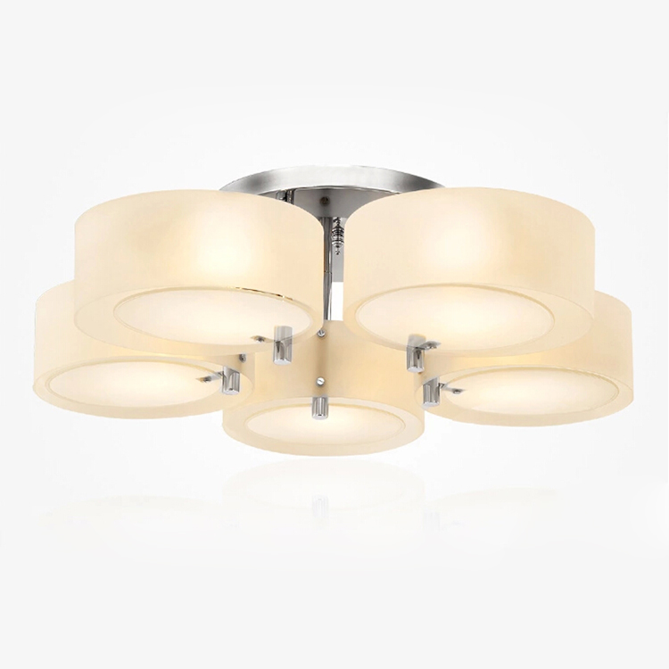 modern ceiling light 5 lights e26 e27 brushed nickel acrylic glass modern flush mount for living room bed room