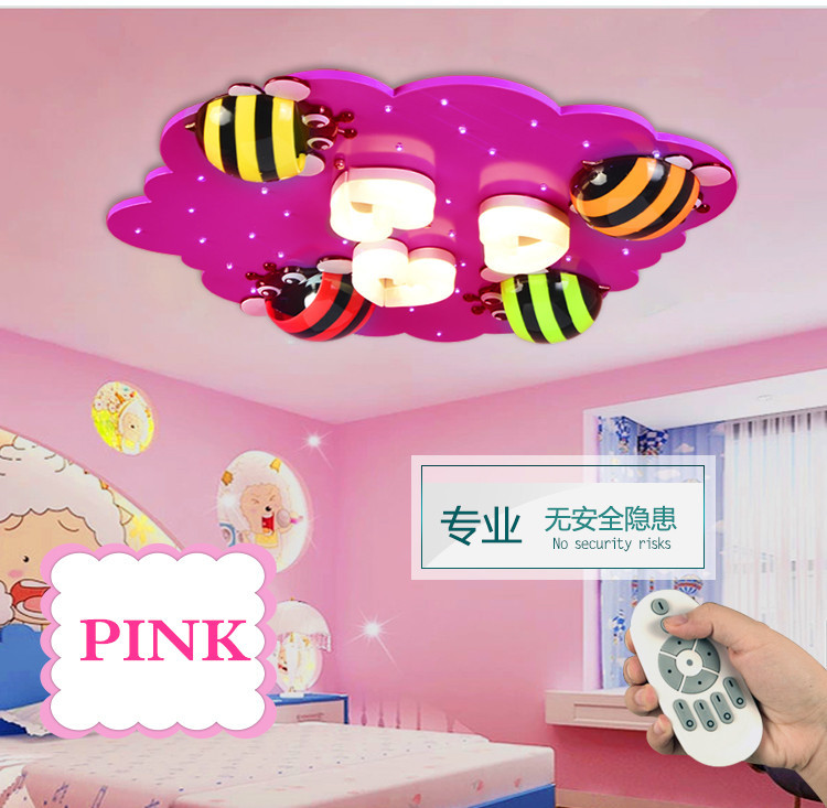 purple/pink color cartoon led ceiling light for bedroom children night light living room e27 children's light fixtures luminaria