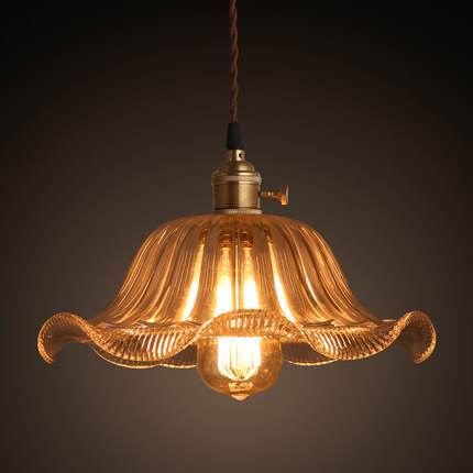 retro glass pendant light for living room/bar/cafe deco lamparas de salon quality edison bulb lamp copper socket