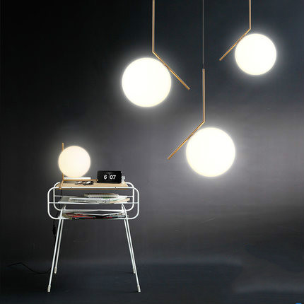 simple glass ball iron pendant light lovely home decoration suspension luminaire fashion creative hanging lamp d20/d30cm