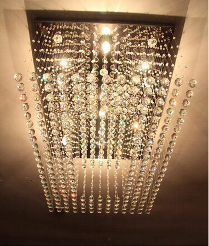 new design flush mount crystal chandelier led lamp lustre living room crystal light fixtures