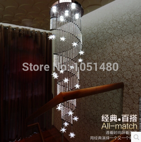 dia50*h250cm new arrival modern crystal chandelier staircase light, s cristal lamp