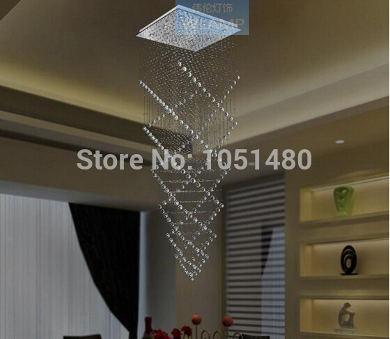 new luxury l80*w80*h250cm large contemporary chandelier, el modern crystal chandelier