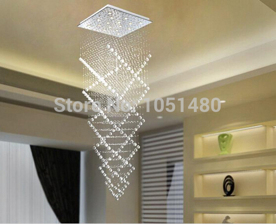 new luxury l80*w80*h250cm large contemporary chandelier, el modern crystal chandelier