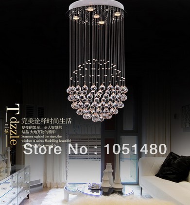 s new modern lustre led light crystal chanelier dia500*h800mm foyer chandeliers