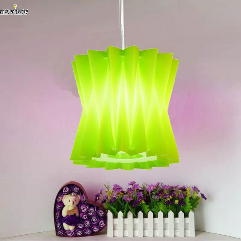 coffee house brief green pendant lights for kids baby children room diy lampshade hanging lamp restaurant lighting fixtures